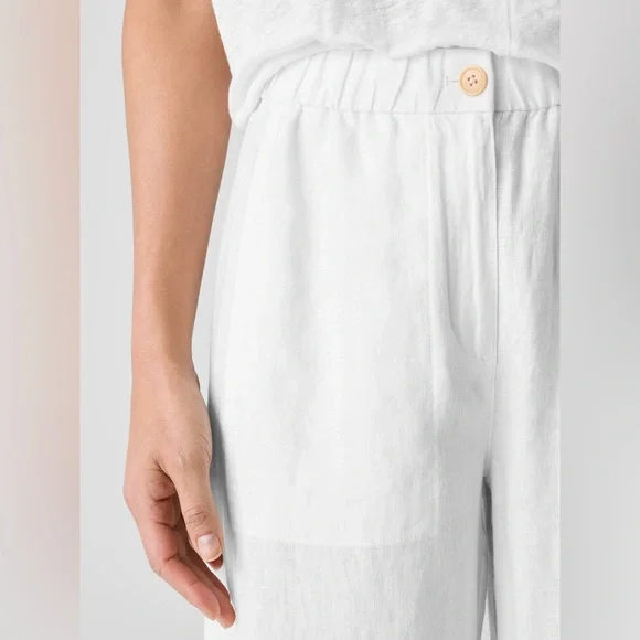 NWT Eileen Fisher Organic Linen Wide-Leg Trouser Pant - Picture 5 of 7